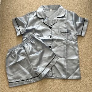 New Silky Light Blue Pajama Set